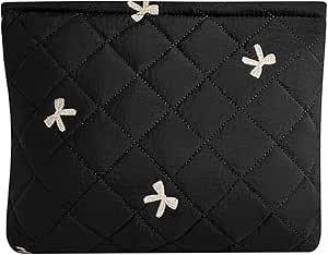 Quilted Makeup Pouch with Bows